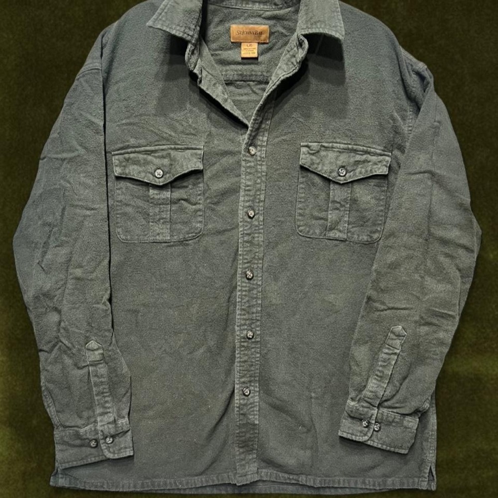 Vintage St. John's Bay Cotton Work Shirt | Modern Large